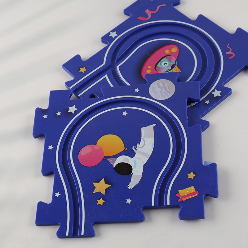 Good Quality Puzzle Track Electric Space Car Toy Cartoon Railcar Set