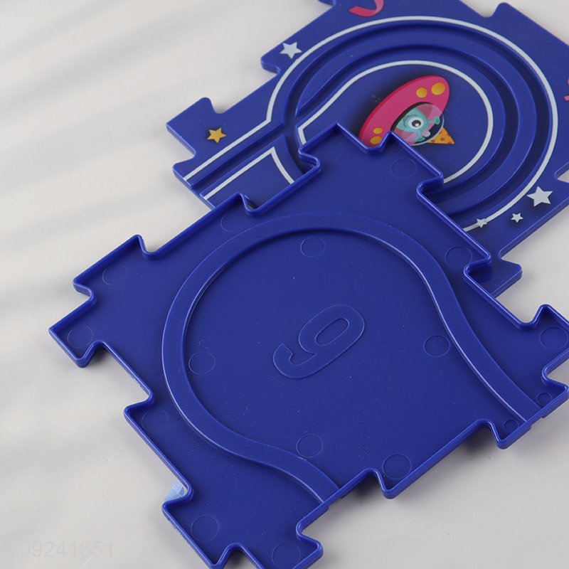 Good Quality Puzzle Track Electric Space Car Toy Cartoon Railcar Set