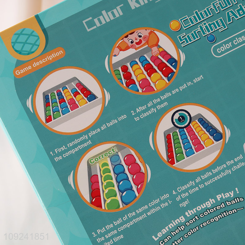 Wholesale Colorful Ball Sorting Game Montessori Sensory Toy for Kids 3+