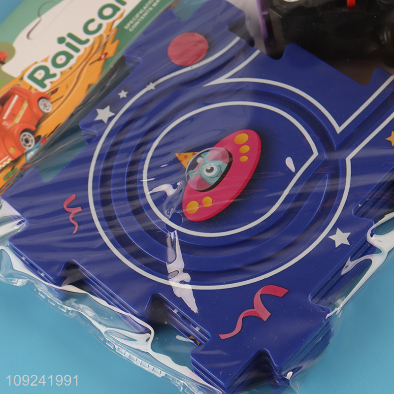 Factory Supply Electric Space Puzzle Rail Car Toy for Kids Boys Girls