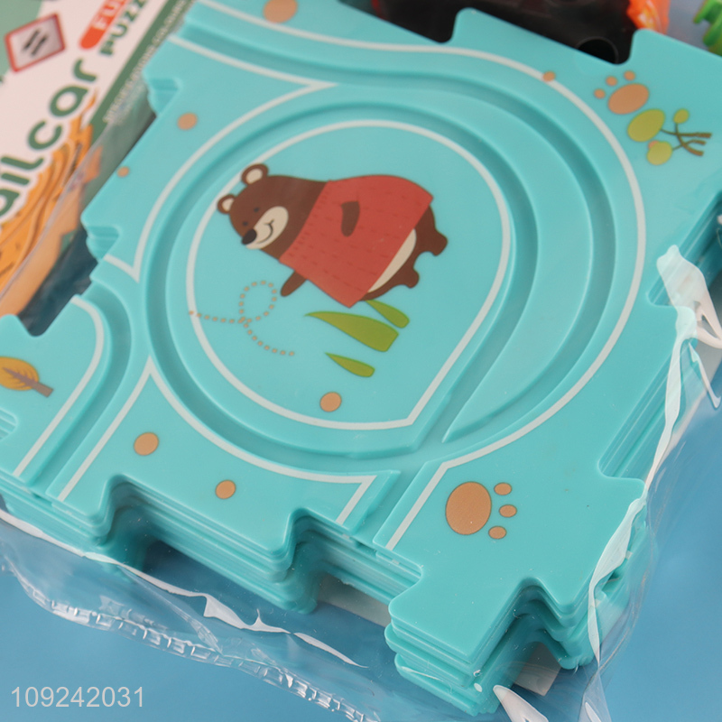 Hot Selling Electric Cartoon Puzzle Track Car Toy for Boys Girls