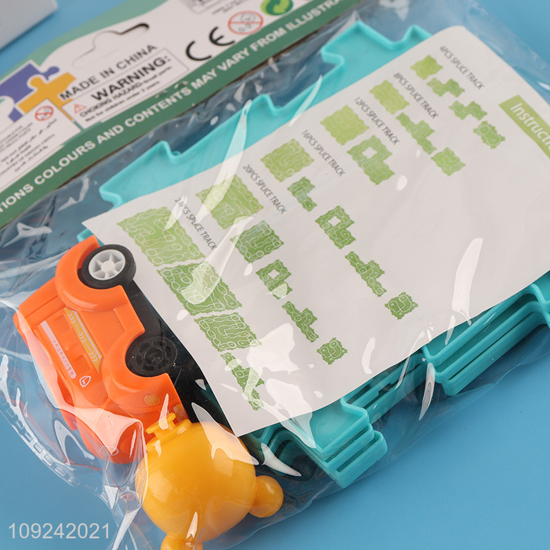 New Arrival Electric Cartoon Puzzle Track Car Toy for Kids Age 3+