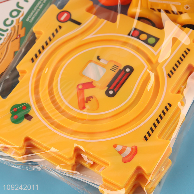 Good Quality Electric Cartoon Puzzle Rail Car Toy for Kids Boys Girls