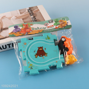 New Arrival Electric Cartoon Puzzle Track Car Toy for Kids Age 3+