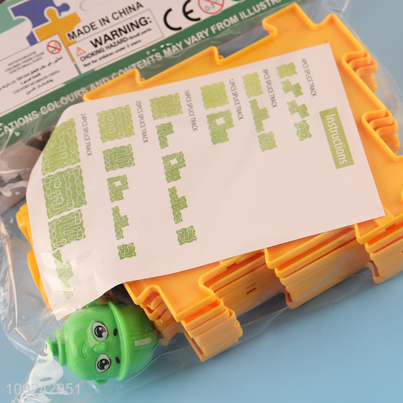 New Product Electric Cartoon Puzzle Rail Car Toy Set for Kids Age 3+