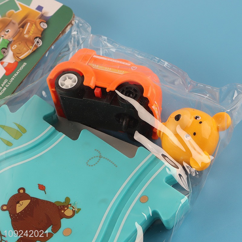 New Arrival Electric Cartoon Puzzle Track Car Toy for Kids Age 3+