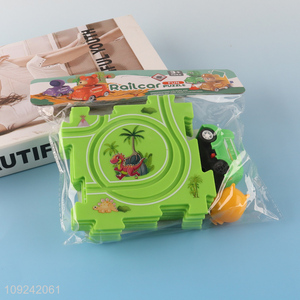 Factory Price Electric Dinosaur Puzzle Rail Car Toy for Boys Girls