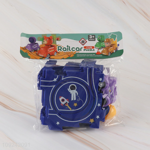 Hot Selling Electric Space Puzzle Rail Car Toy Set for Boys Girls