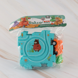 Good Quality Electric Cartoon Puzzle Track Car Playset Toy for Kids