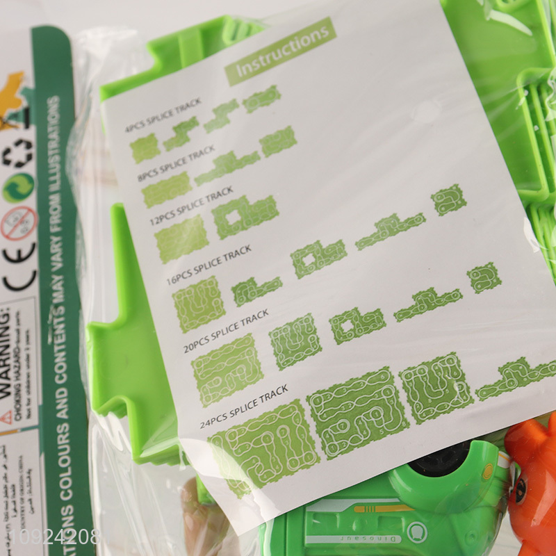 Wholesale Electric Dinosaur Puzzle Rail Car Toy for Kids Boys Girls