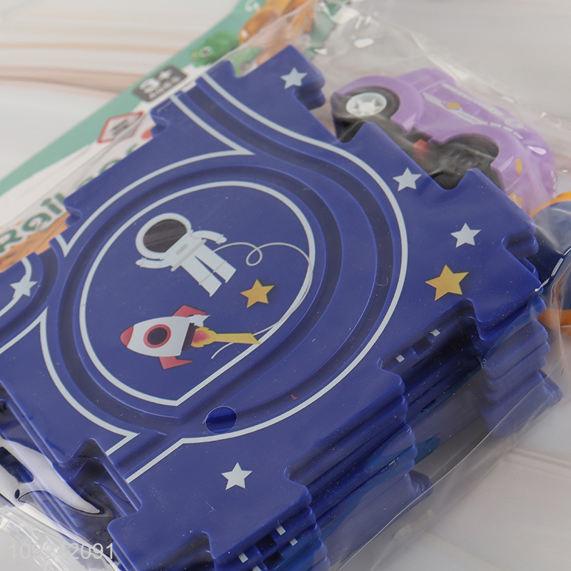 Hot Selling Electric Space Puzzle Rail Car Toy Set for Boys Girls