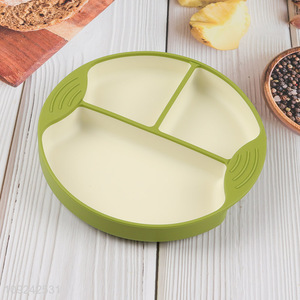 Yiwu market round silicone suction cup tableware plate for children