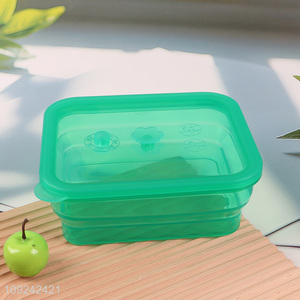 Top quality rectangle folding silicone food container storage box for sale