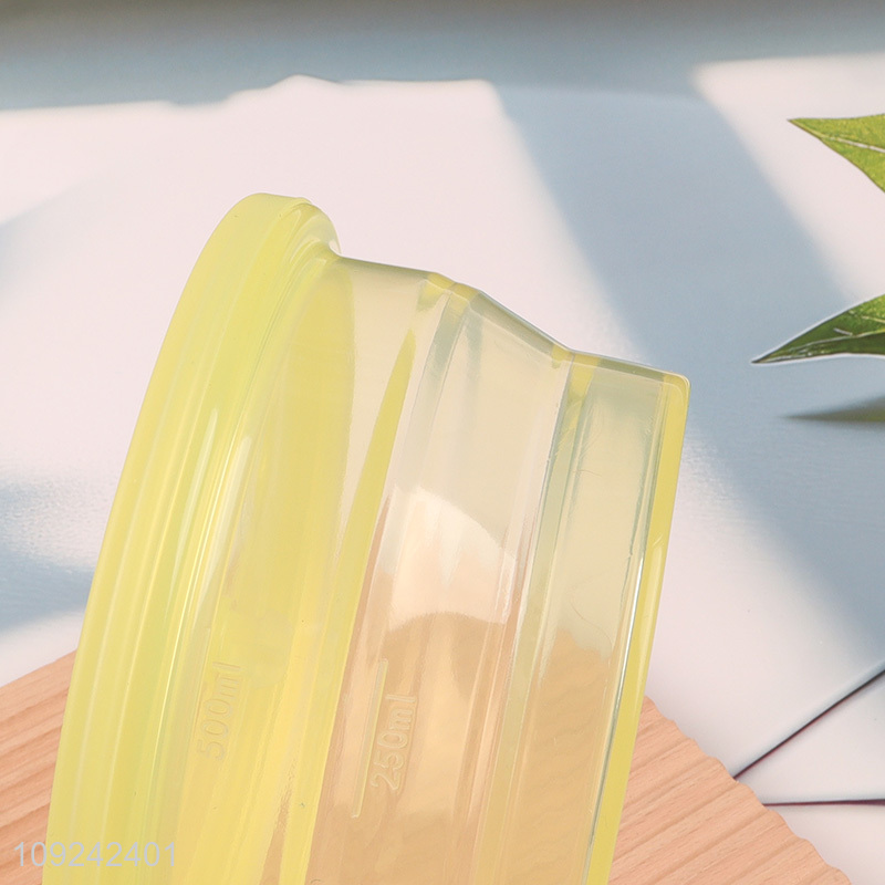 China product round folding silicone food container storage box with lid