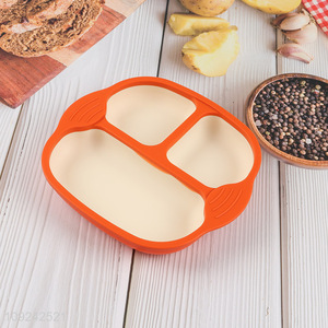 Online wholesale 3compartment silicone suction cup tableware plate for kids