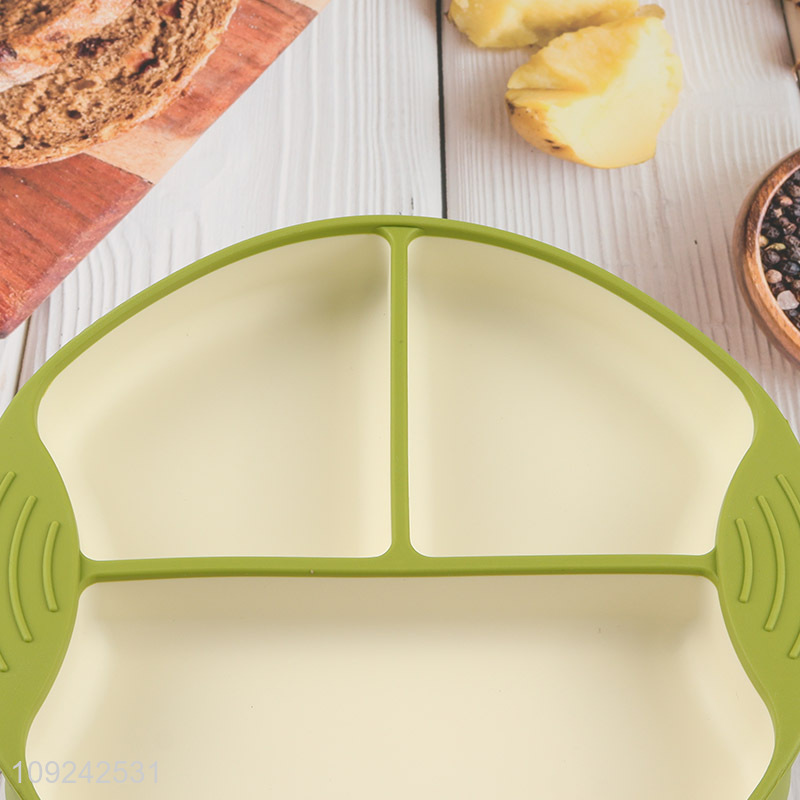 Yiwu market round silicone suction cup tableware plate for children