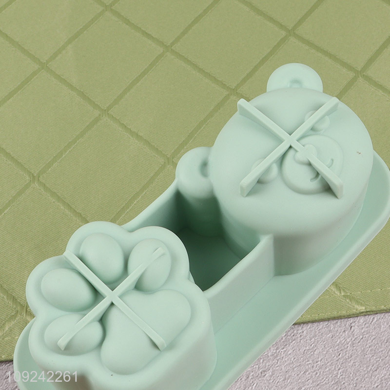 China factory cartoon silicone popsicle mold ice pop mold for kitchen