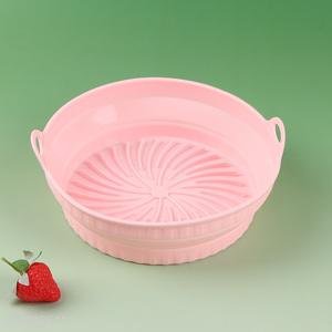 Good quality silicone non-stick folding air fryer baking pan for sale