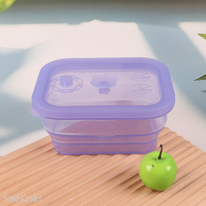 Factory price folding silicone food container storage box with lid
