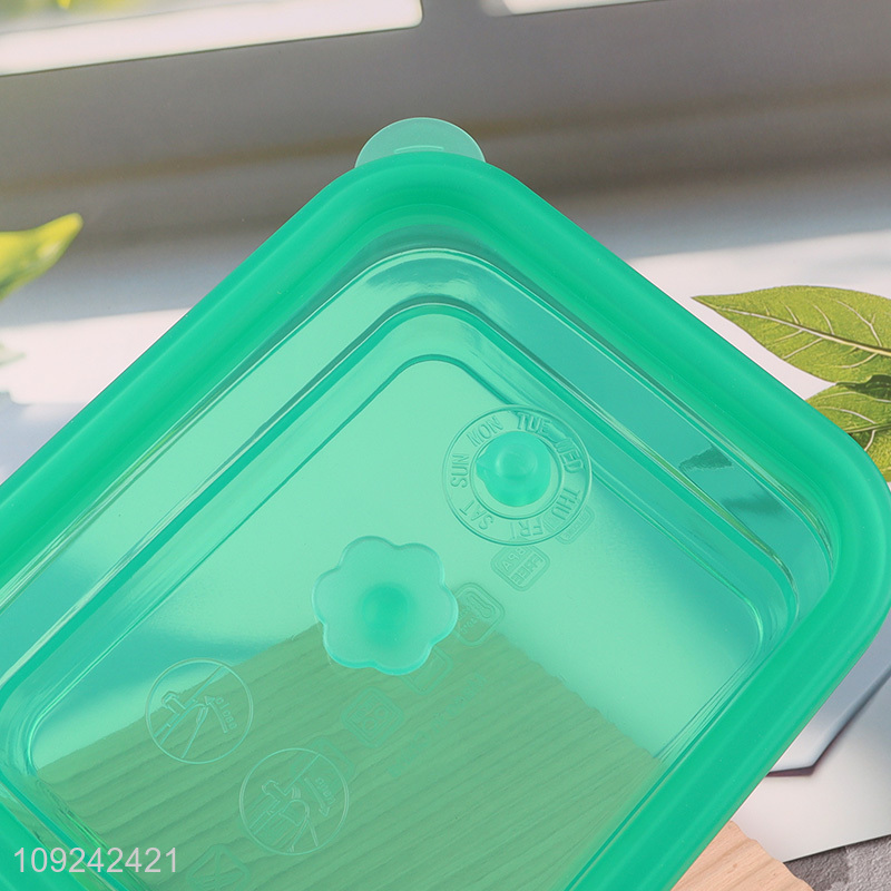 Top quality rectangle folding silicone food container storage box for sale