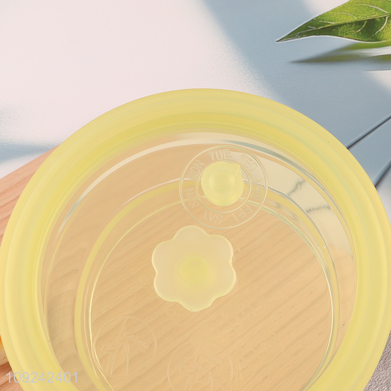 China product round folding silicone food container storage box with lid