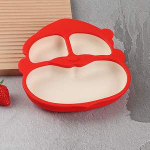 Hot selling home children silicone tableware plate with suction up