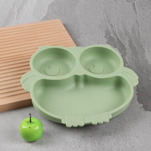 Hot items owl shape kids silicone suction cup tableware plate