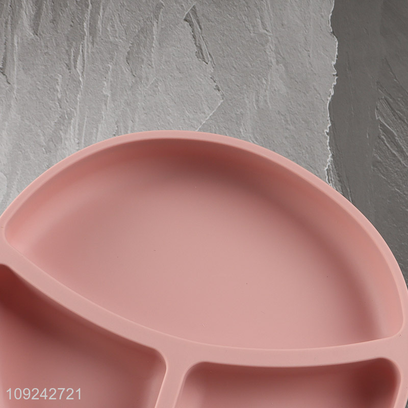 Popular products silicone suction cup tableware plate for children