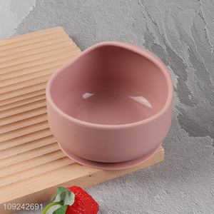 Low price pink silicone baby supplies baby tableware bowl for sale