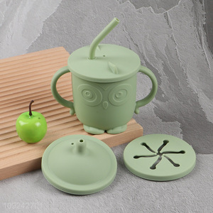 Yiwu market silicone baby sippy cup straw cup with lid