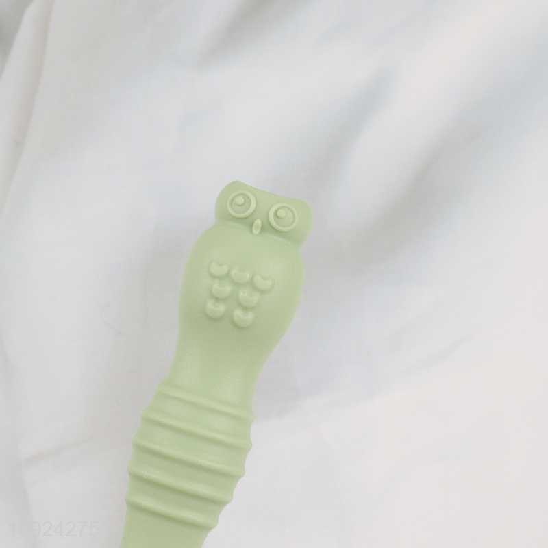 Most popular owl shape baby silicone feeding spoon baby training spoon