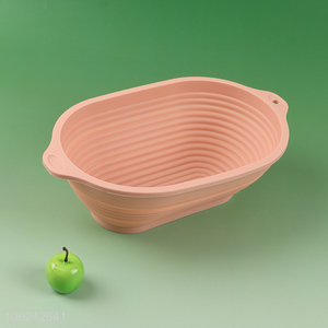 China wholesale folding home kitchen baking silicone bread proofing basket