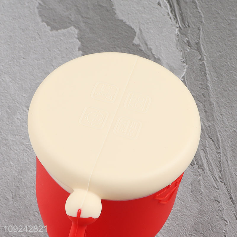 Yiwu market red silicone baby snack cup straw cup baby training cup