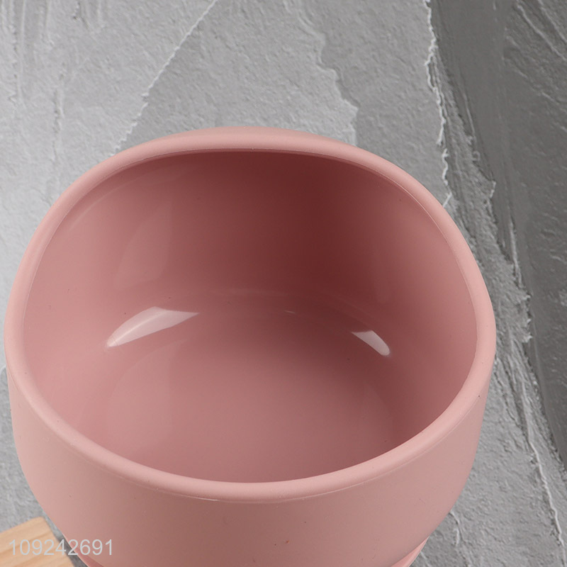 Low price pink silicone baby supplies baby tableware bowl for sale