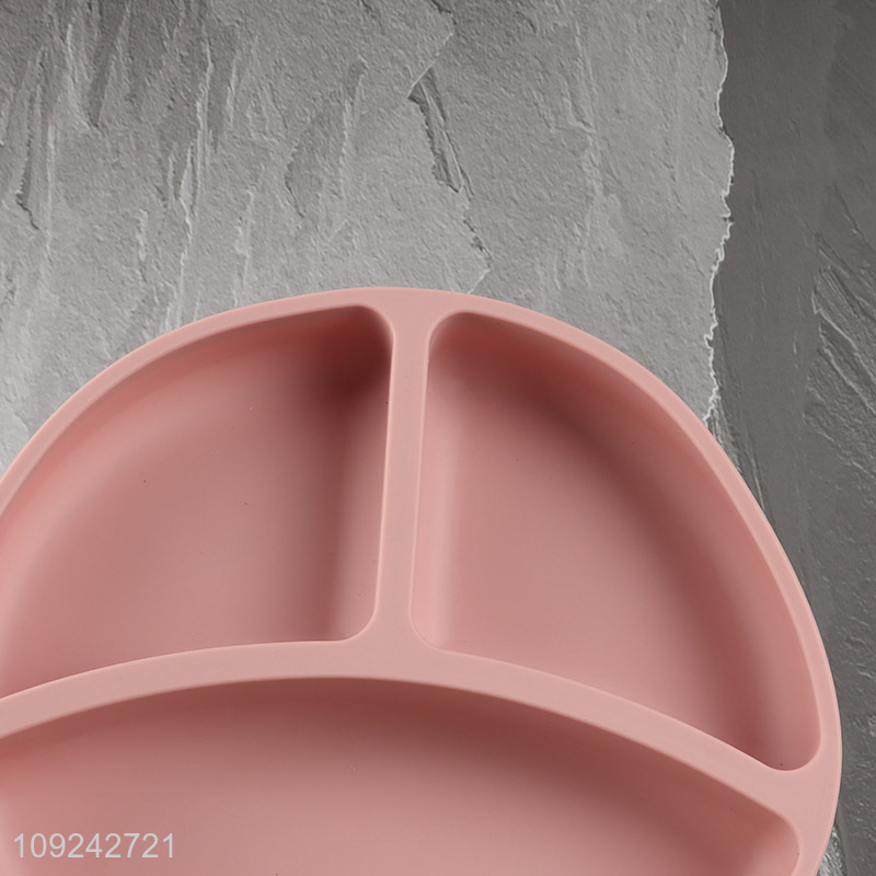 Popular products silicone suction cup tableware plate for children