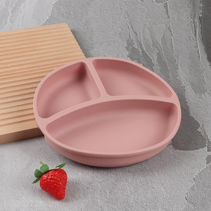 Popular products silicone suction cup tableware plate for children