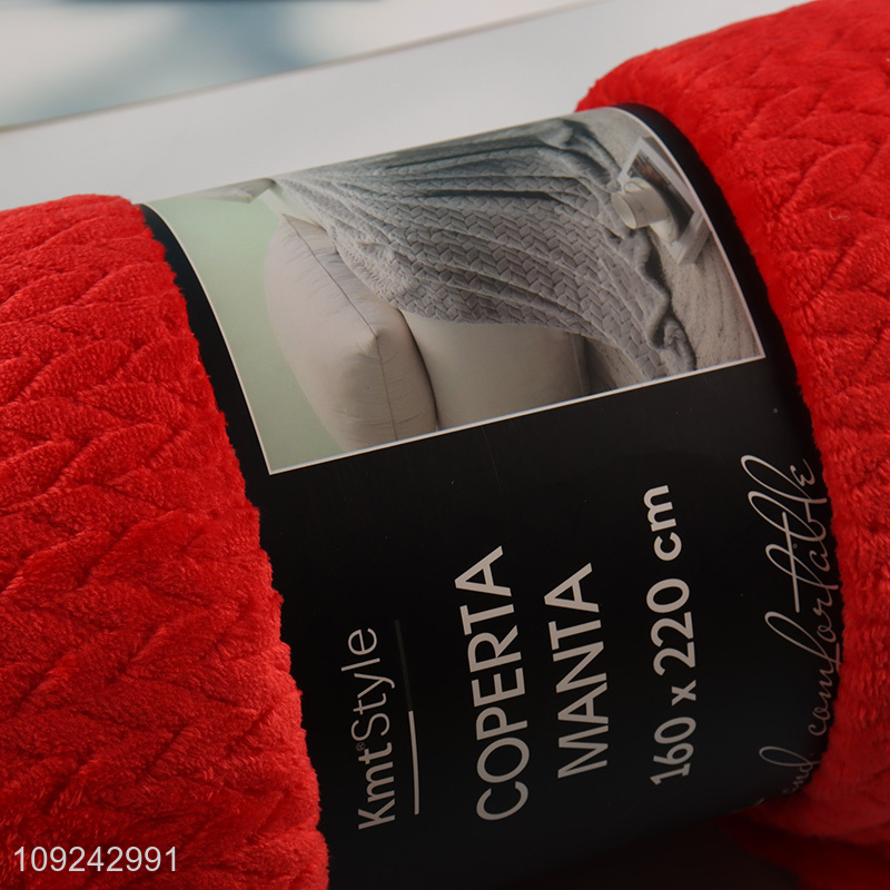 Factory Price Winter Blanket Thick Flannel Throw Blanket for Couch Sofa