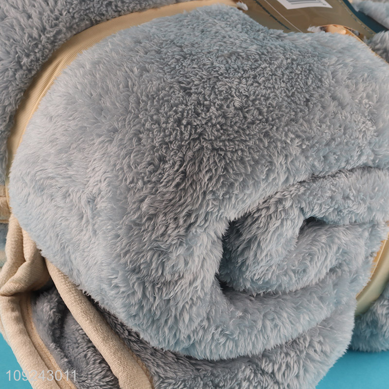 Factory Supply Winter Blanket Thick Fleece Throw Blanket for Bed Sofa