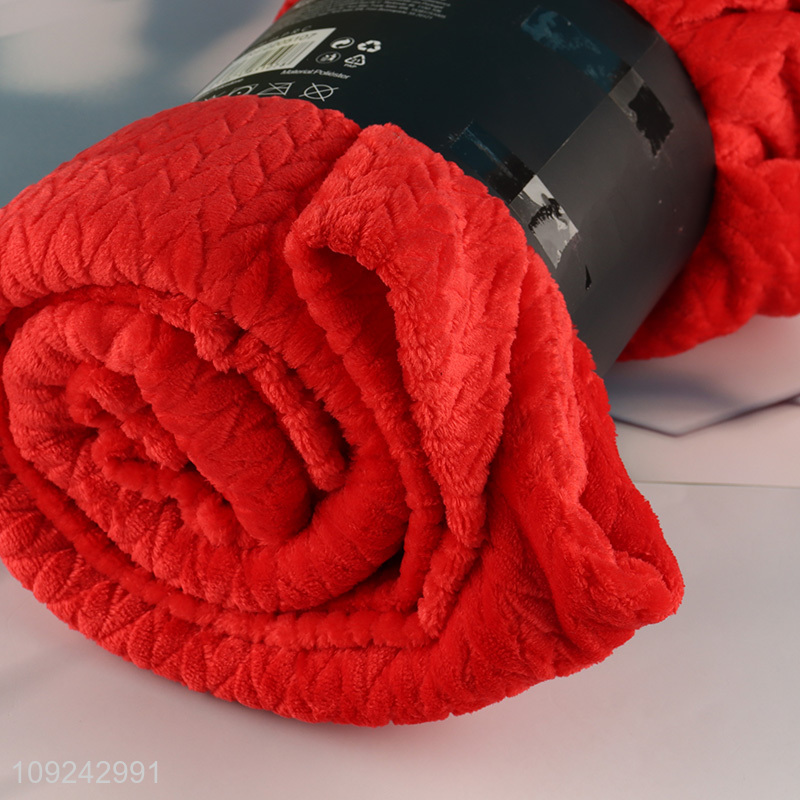 Factory Price Winter Blanket Thick Flannel Throw Blanket for Couch Sofa