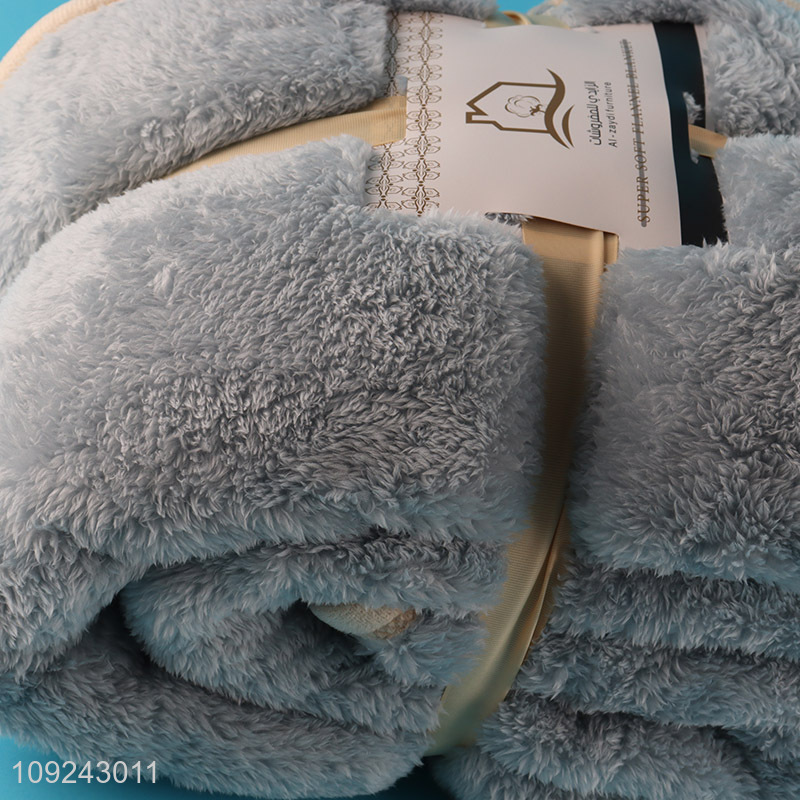 Factory Supply Winter Blanket Thick Fleece Throw Blanket for Bed Sofa