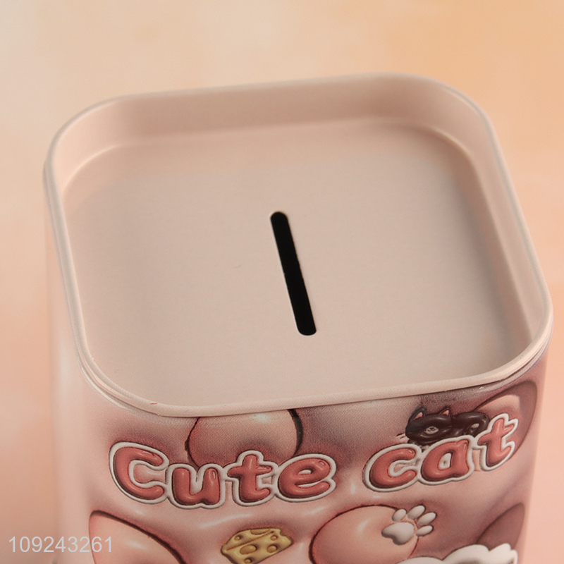 Hot Selling Tin Piggy Bank Tin Money Box with Lock for Boys Girls