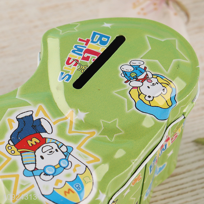 Factory Supply Tin Piggy Bank Tin Money Box with Lock for Boys Girls