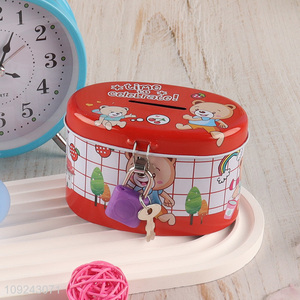 New Arrival Tin Piggy Bank Tin Money Box with Lock for Boys Girls