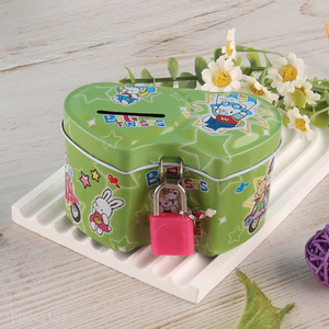 Factory Supply Tin Piggy Bank Tin Money Box with Lock for Boys Girls