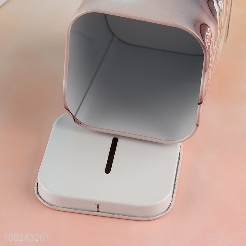 Hot Selling Tin Piggy Bank Tin Money Box with Lock for Boys Girls