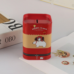 Factory Price Tin Piggy Bank Tin Money Box with Lock for Boys Girls