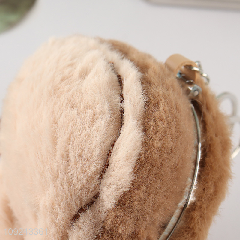 Good Quality Cute Plush Cosmetic Mirror Keychain Compact Mirror Keychain