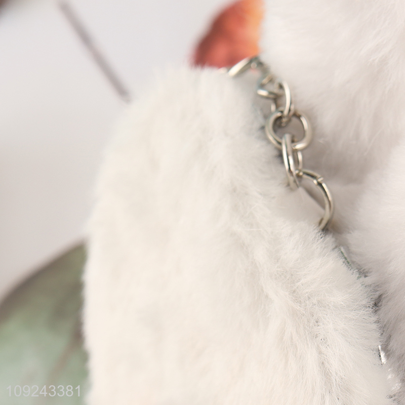 China Imports Cute Plush Makeup Mirror Keychain Cosmetic Mirror Keychain