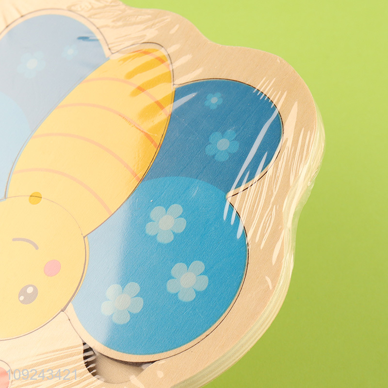 High Quality Cartoon Butterfly Wooden Jigsaw Puzzle Early Education Toy