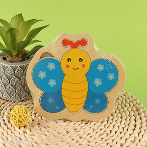 High Quality Cartoon Butterfly Wooden Jigsaw Puzzle Early Education Toy